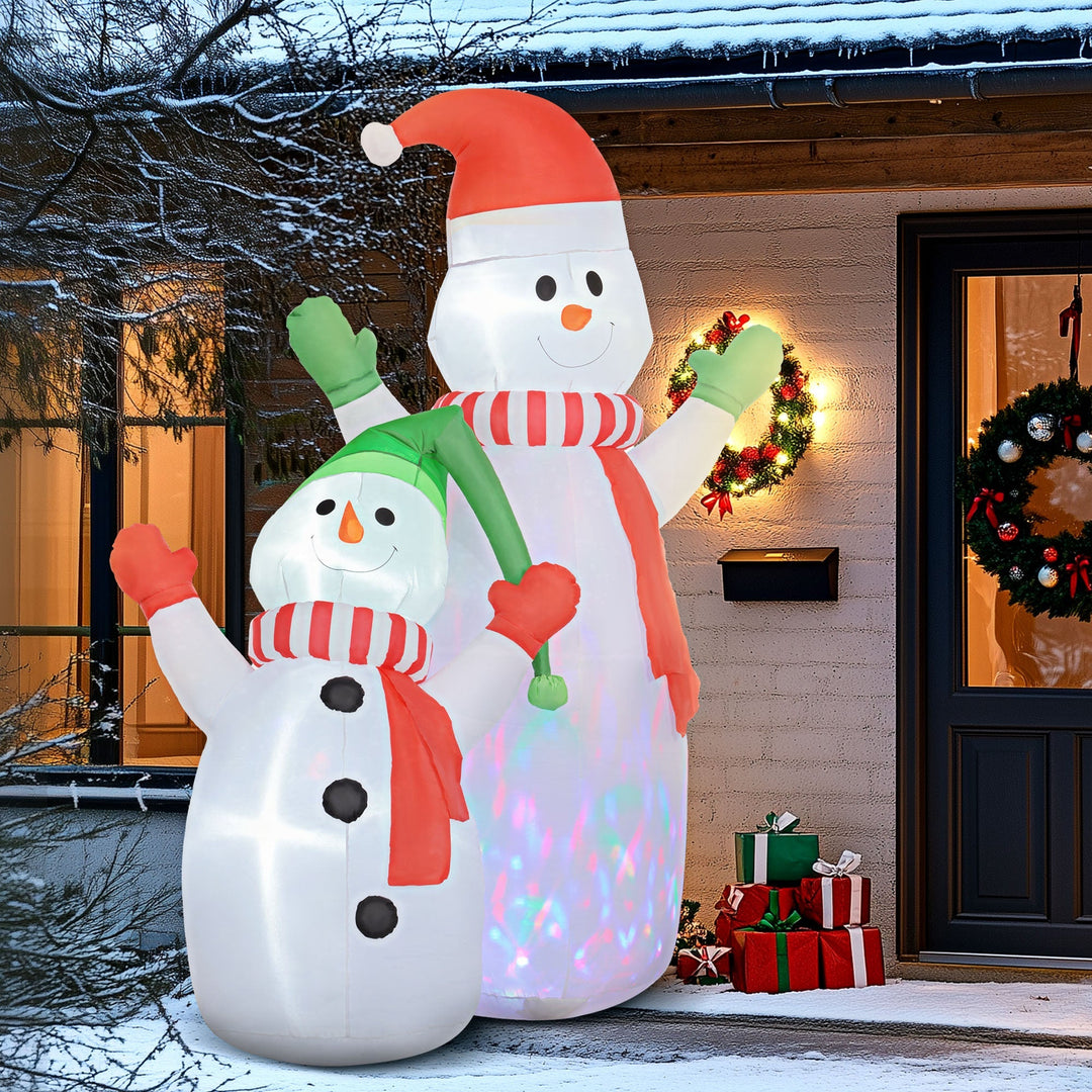 FrostyFamily – Large Christmas Snowman Decoration with Child and LED Lights