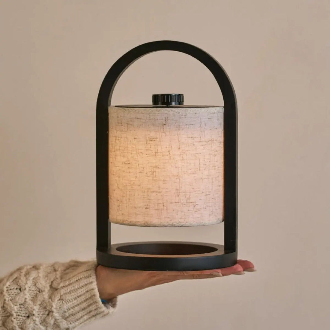 River Black wireless wooden lamp – Rechargeable and dimmable