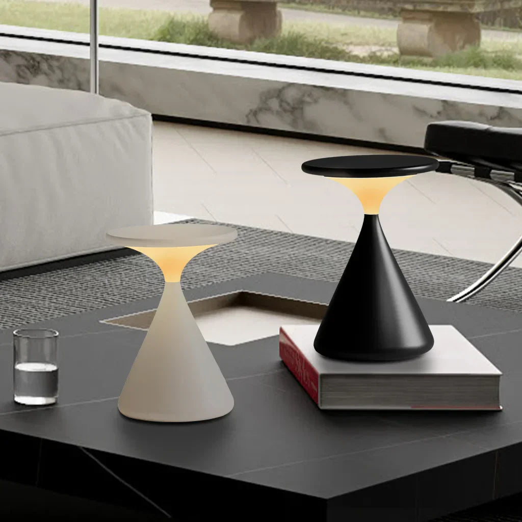 GlowHour – Wireless Table Lamp in Hourglass Design