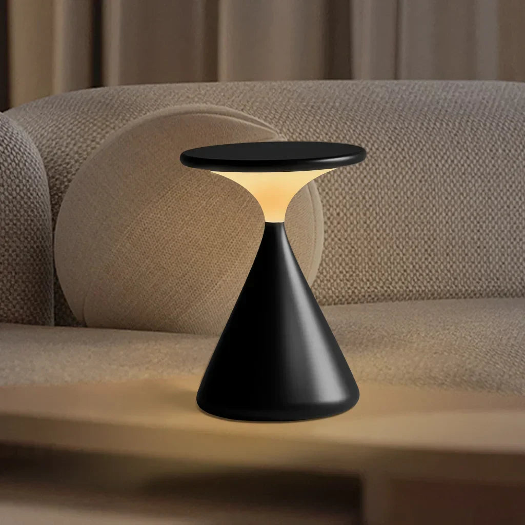 GlowHour – Wireless Table Lamp in Hourglass Design