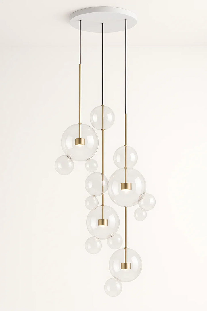 BubbleGlow – Modern Ball Pendant Lamp in Glass and Metal