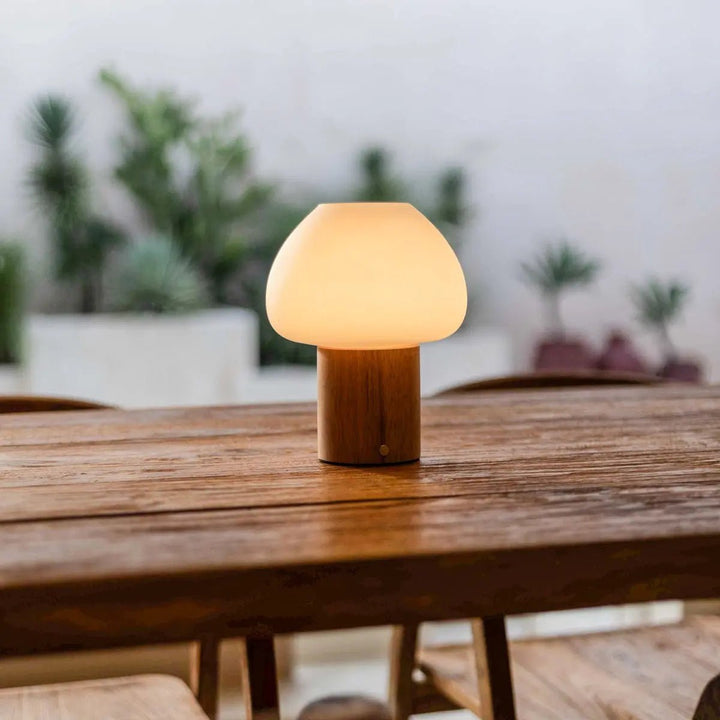 Fynn Light Brown Wooden Lamp – Rechargeable and Dimmable