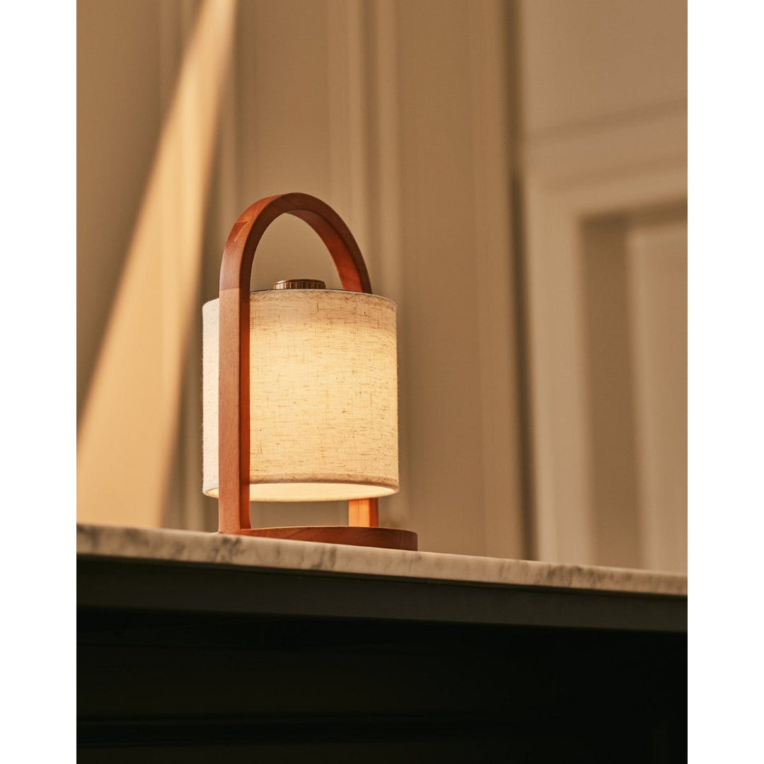 River Chestnut Wooden Rechargeable Lamp - Dimmable and Wireless Light