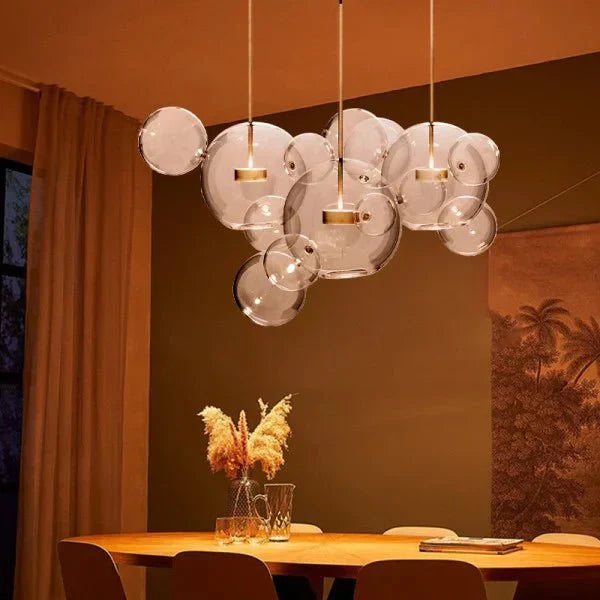 BubbleGlow – Modern Ball Pendant Lamp in Glass and Metal