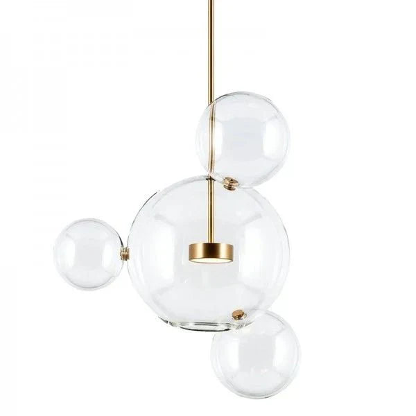 BubbleGlow – Modern Ball Pendant Lamp in Glass and Metal