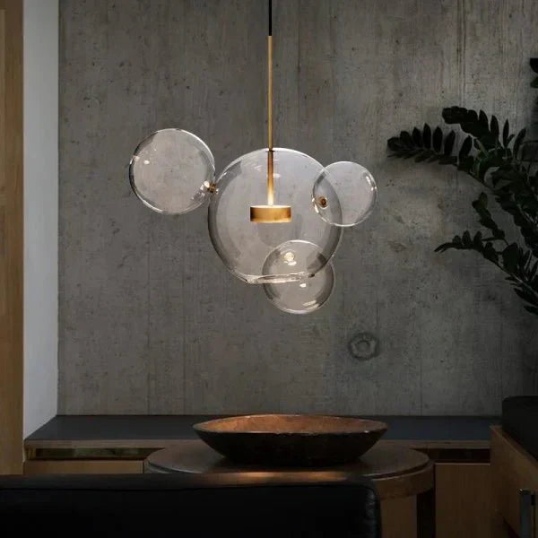 BubbleGlow – Modern Ball Pendant Lamp in Glass and Metal