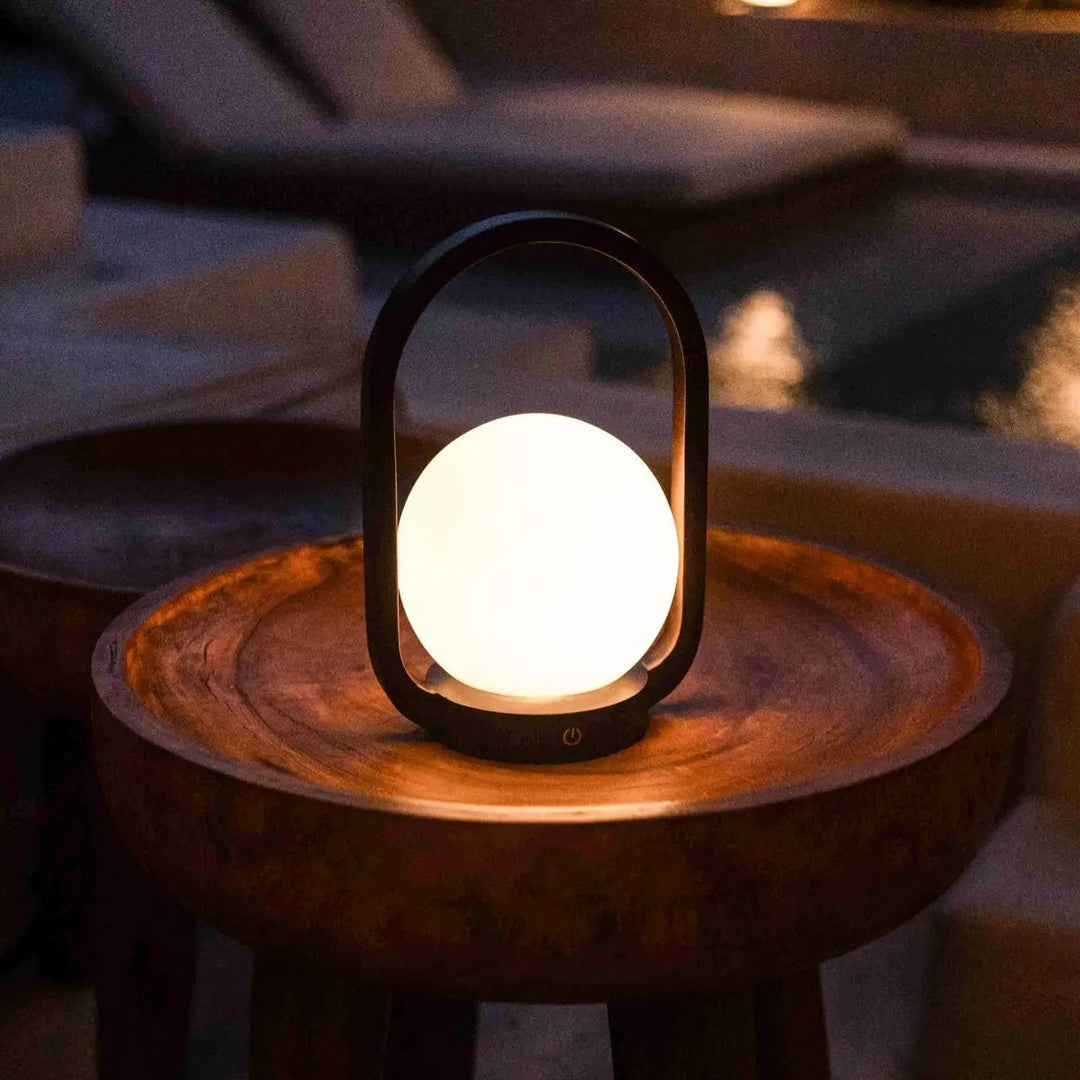 Skye Dark Brown Wooden Cordless Lamp | Rechargeable and Dimmable Design