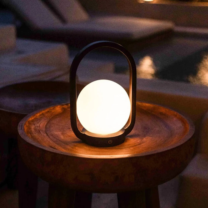 Skye Dark Brown Wooden Cordless Lamp | Rechargeable and Dimmable Design