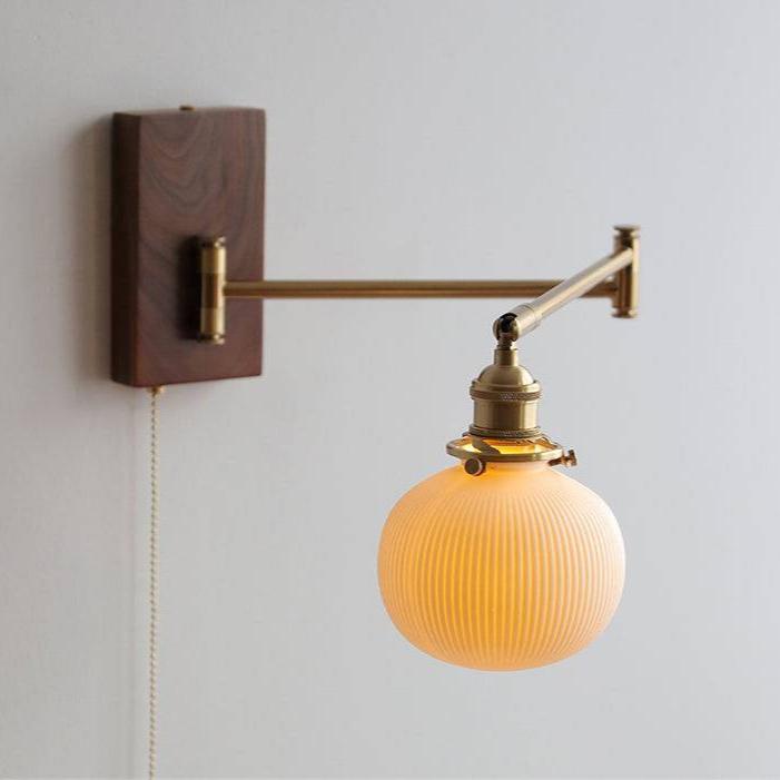 KeramLicht – Ceramic Wall Lamp with Wooden Backplate in Scandinavian Style