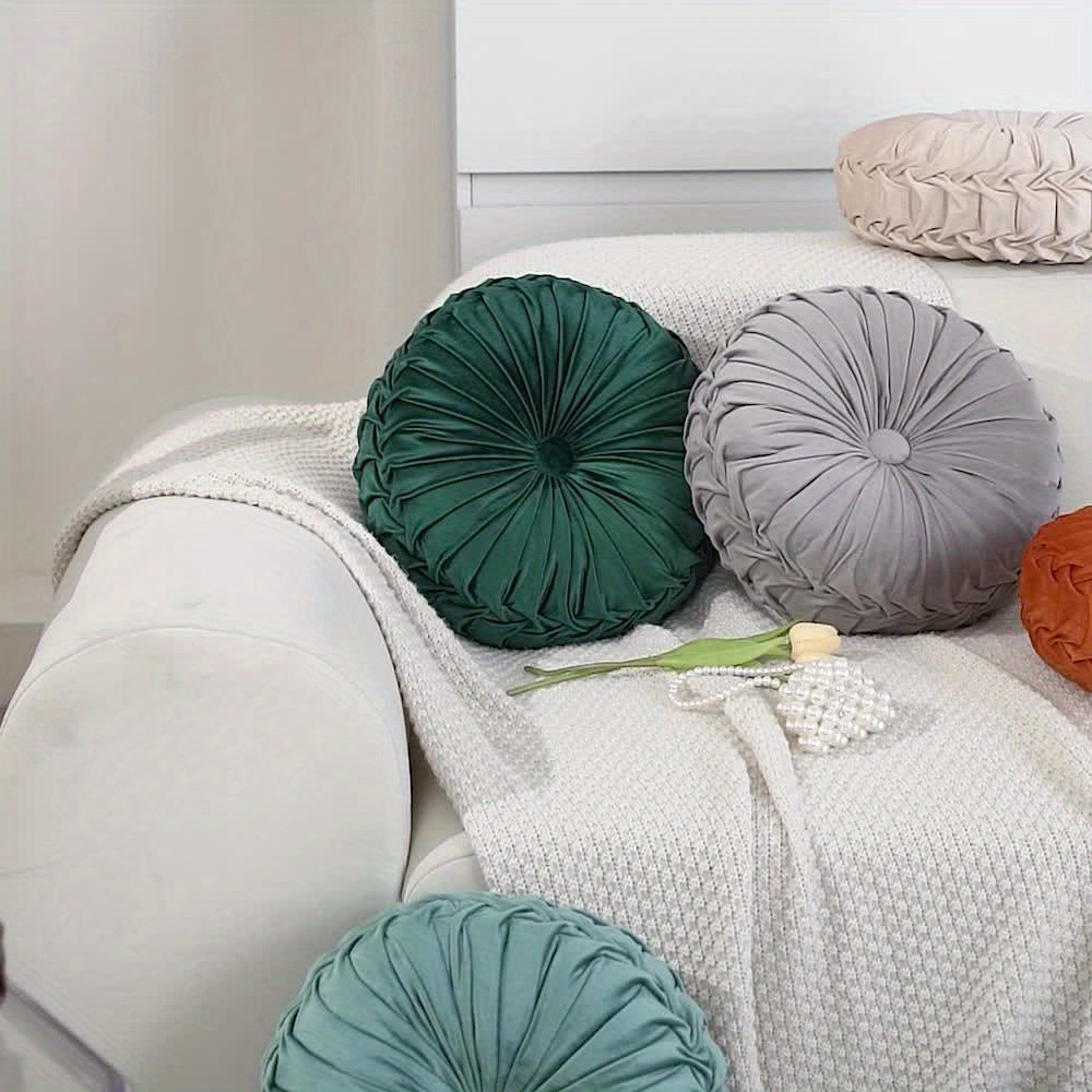VelvetGlow | Plush Round Cushion to Enhance Your Space