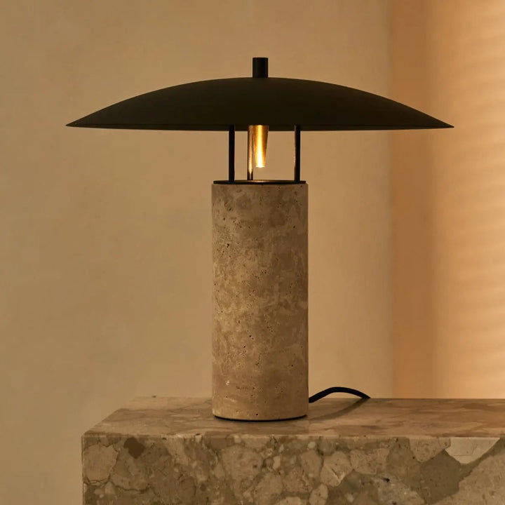 Nicolaas Travertine Lamp – elegant handmade design with metal and travertine