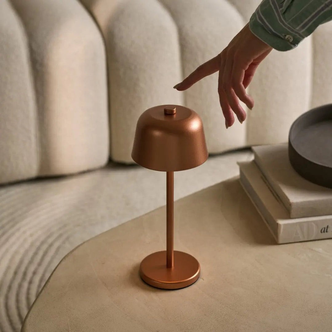 Anton Copper Rechargeable Table Lamp | Stylish and Wireless Lighting