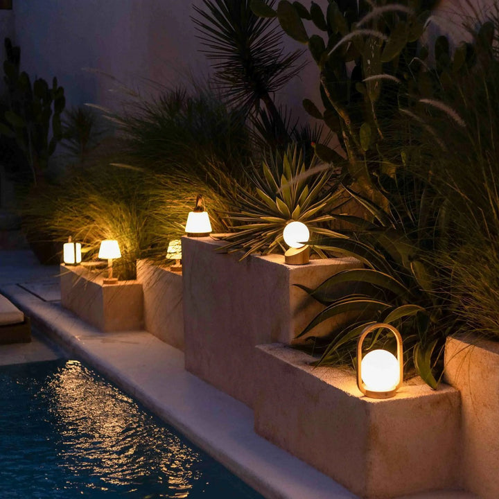 River Chestnut Wooden Rechargeable Lamp - Dimmable and Wireless Light