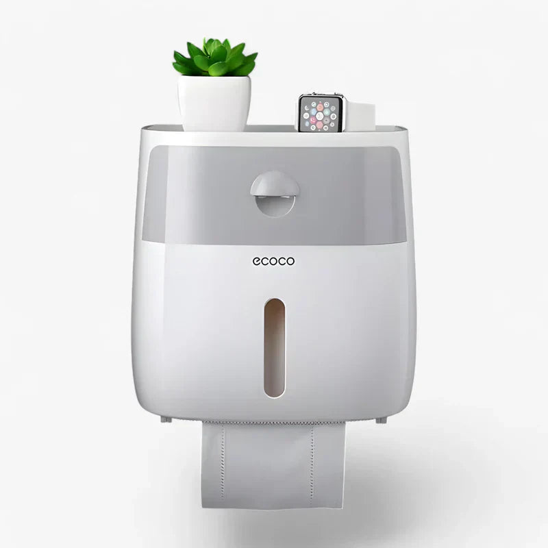 DryRoll | Waterproof Toilet Paper Holder with Extra Storage