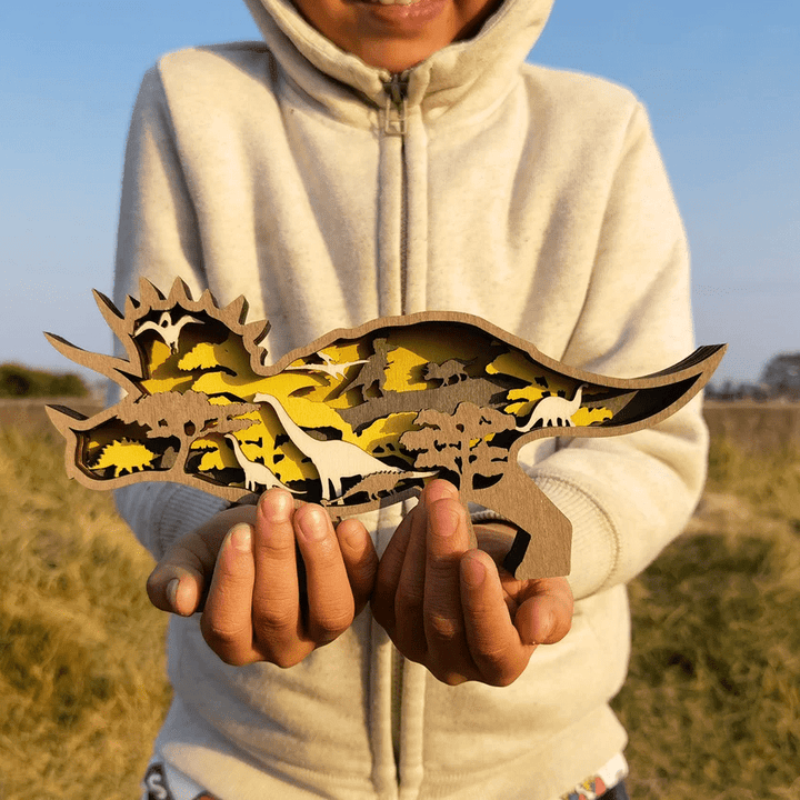 DinoDecor – Engraved Wooden Dinosaurs in 3D