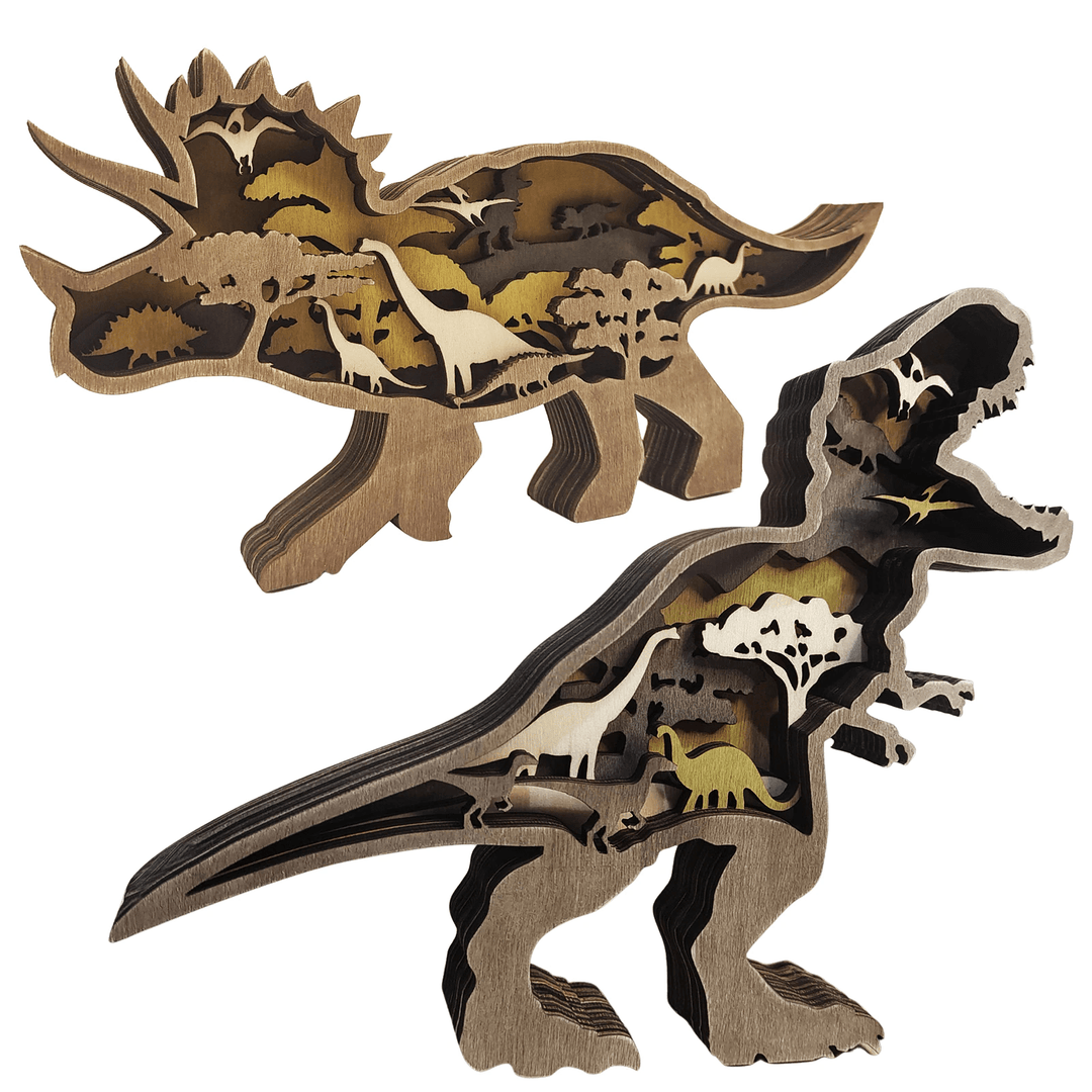 DinoDecor – Engraved Wooden Dinosaurs in 3D