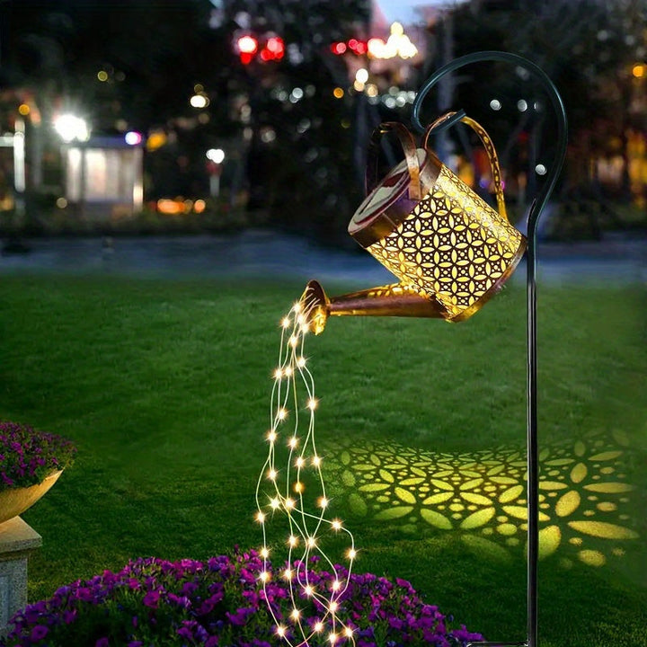 Watering Can Light | Solar-Powered Waterfall Lighting