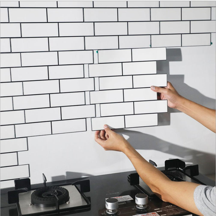MetroLuxe | 3D White Self-Adhesive Wall Tiles for Kitchen & Bathroom