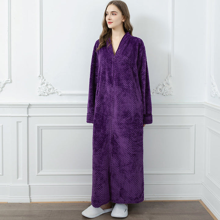 FlanelLuxe | Extra Long Thermal Bathrobe for Winter Comfort