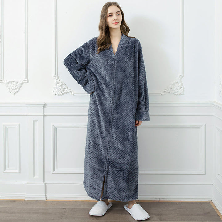 FlanelLuxe | Extra Long Thermal Bathrobe for Winter Comfort