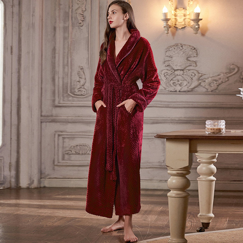 FlanelLuxe | Extra Long Thermal Bathrobe for Winter Comfort