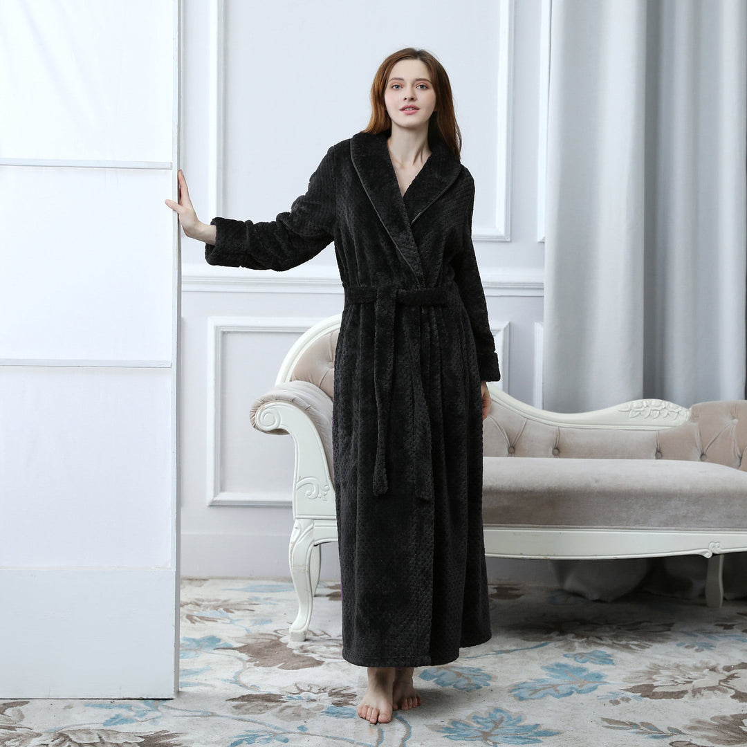 FlanelLuxe | Extra Long Thermal Bathrobe for Winter Comfort