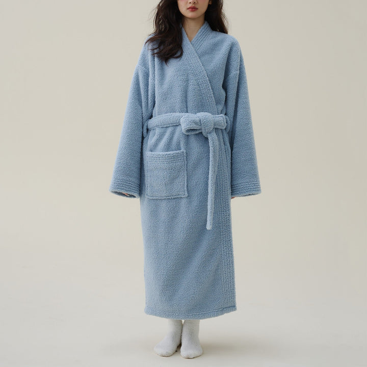 LuxeKimono | Thick Fleece Flannel Bathrobe for Women