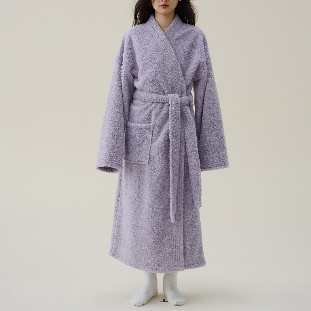 LuxeKimono | Thick Fleece Flannel Bathrobe for Women