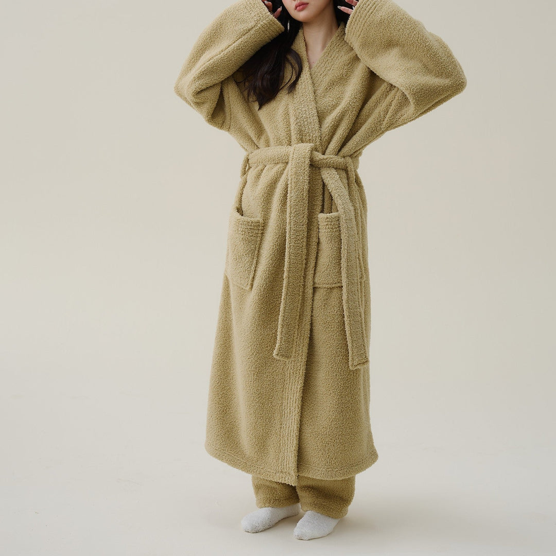 LuxeKimono | Thick Fleece Flannel Bathrobe for Women