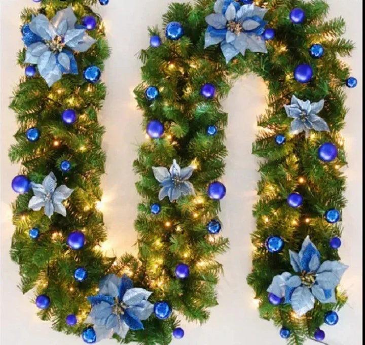 Christmas Garland | Elegant Rattan Banner with LED Lighting