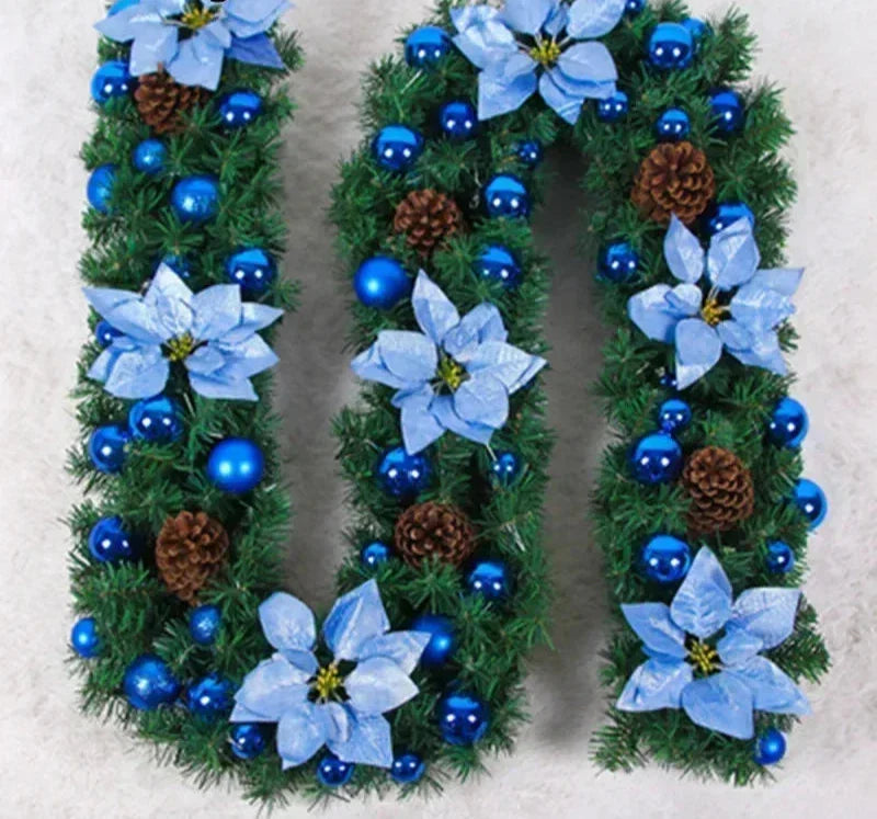 Christmas Garland | Elegant Rattan Banner with LED Lighting