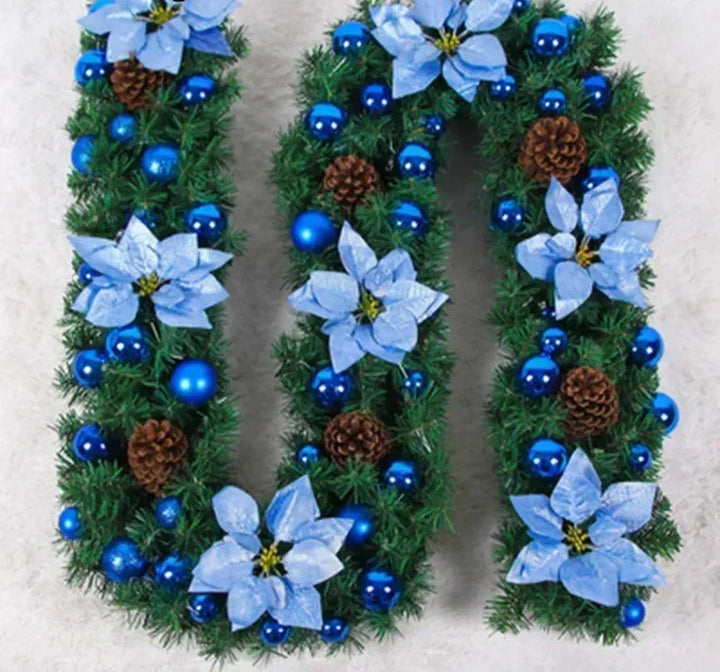 Christmas Garland | Elegant Rattan Banner with LED Lighting