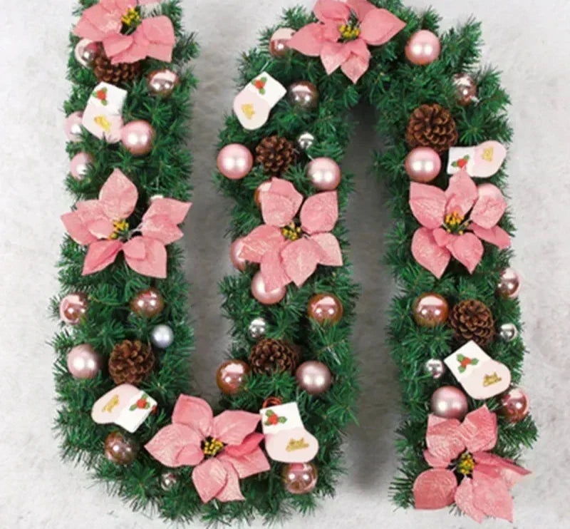 Christmas Garland | Elegant Rattan Banner with LED Lighting