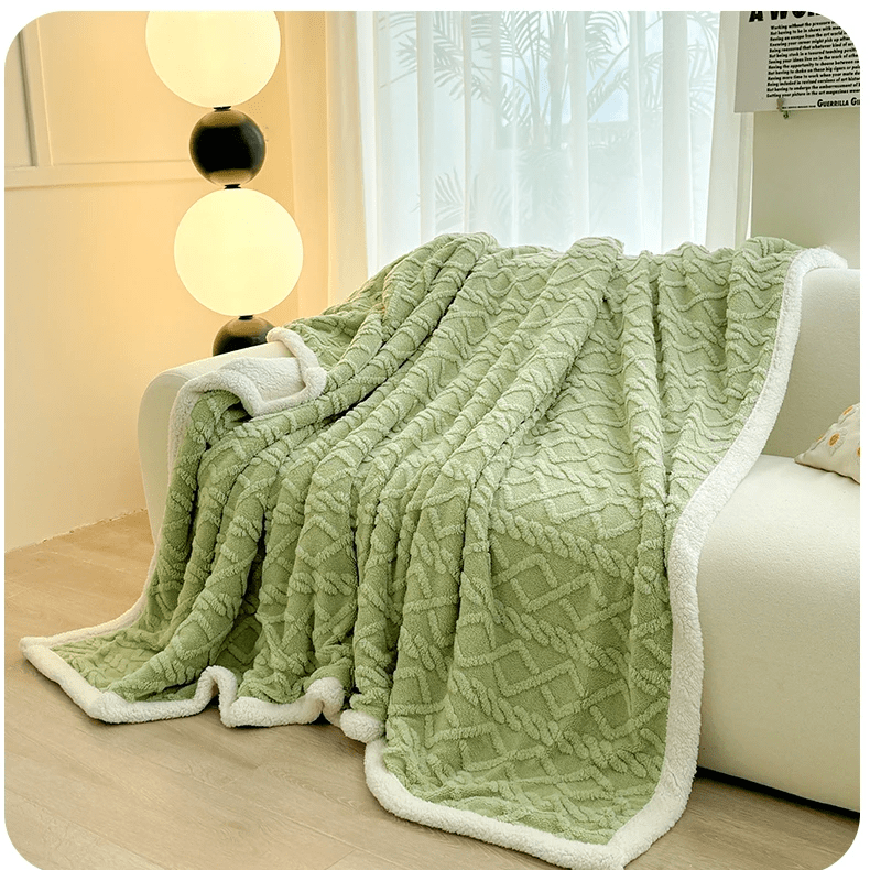 CoralCuddle | Thick Lambswool Blanket for the Couch