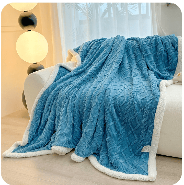 CoralCuddle | Thick Lambswool Blanket for the Couch