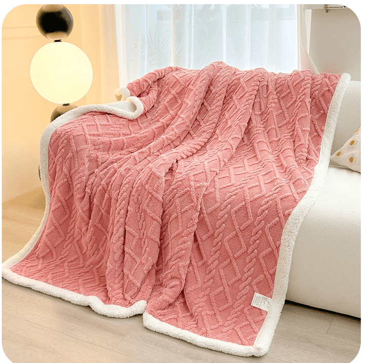 CoralCuddle | Thick Lambswool Blanket for the Couch
