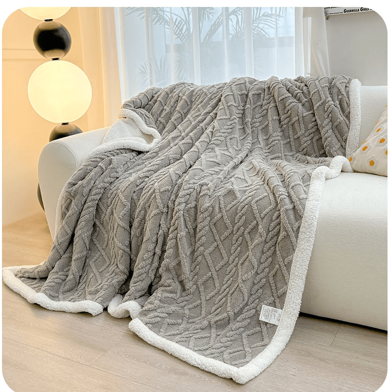 CoralCuddle | Thick Lambswool Blanket for the Couch