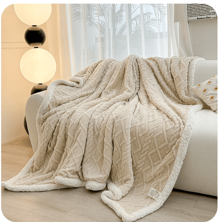 CoralCuddle | Thick Lambswool Blanket for the Couch