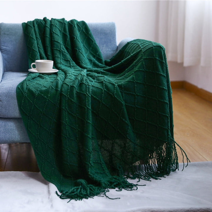 BohoBreeze | Knitted Blanket with Tassels