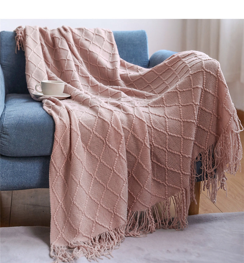 BohoBreeze | Knitted Blanket with Tassels