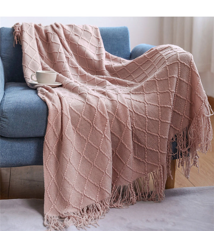 BohoBreeze | Knitted Blanket with Tassels