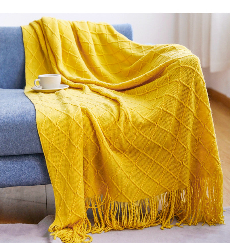 BohoBreeze | Knitted Blanket with Tassels