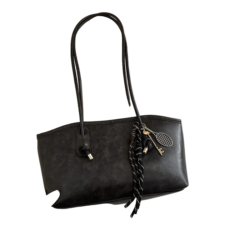 SpaghettiElegance – Women's Shoulder Bag with Minimalist Knot Detail