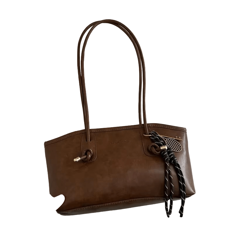 SpaghettiElegance – Women's Shoulder Bag with Minimalist Knot Detail