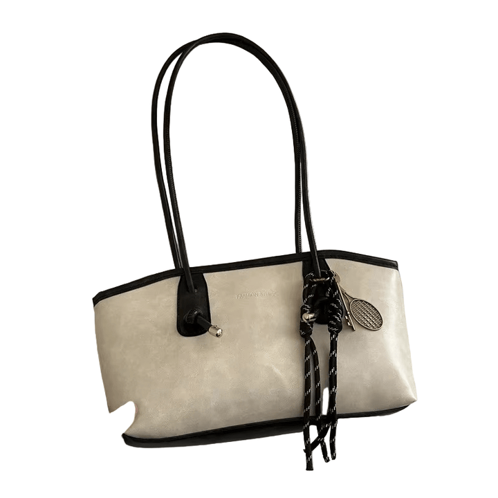 SpaghettiElegance – Women's Shoulder Bag with Minimalist Knot Detail