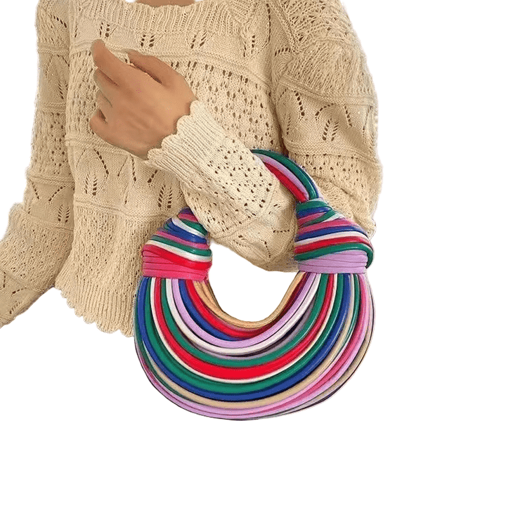 LuxeKnot – Fashionable Rope Knotted Hobo Bag with Unique Pattern