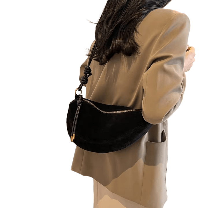SuèdeCharm – Elegant Crossbody Shoulder Bag in Faux Suede