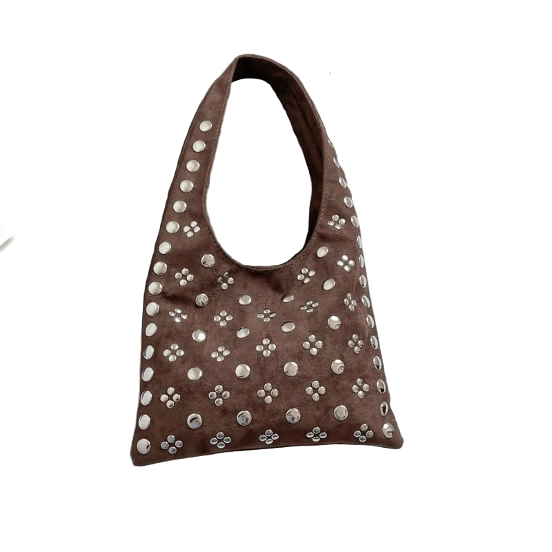 PunkLuxe – Vintage Shoulder Bag with Studs and Polkadot Detail