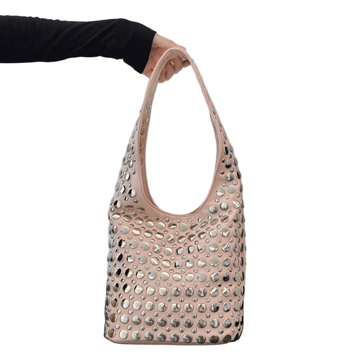 RetroChic – Soft PU Leather Women's Handbag with Stud Details