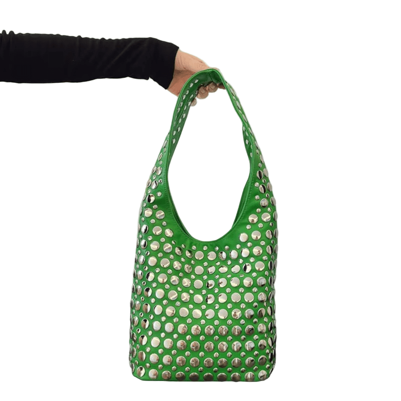 RetroChic – Soft PU Leather Women's Handbag with Stud Details